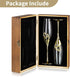Crystal Champagne Flutes with Set of 2  Champagne Glasses with Wooden Gift Box